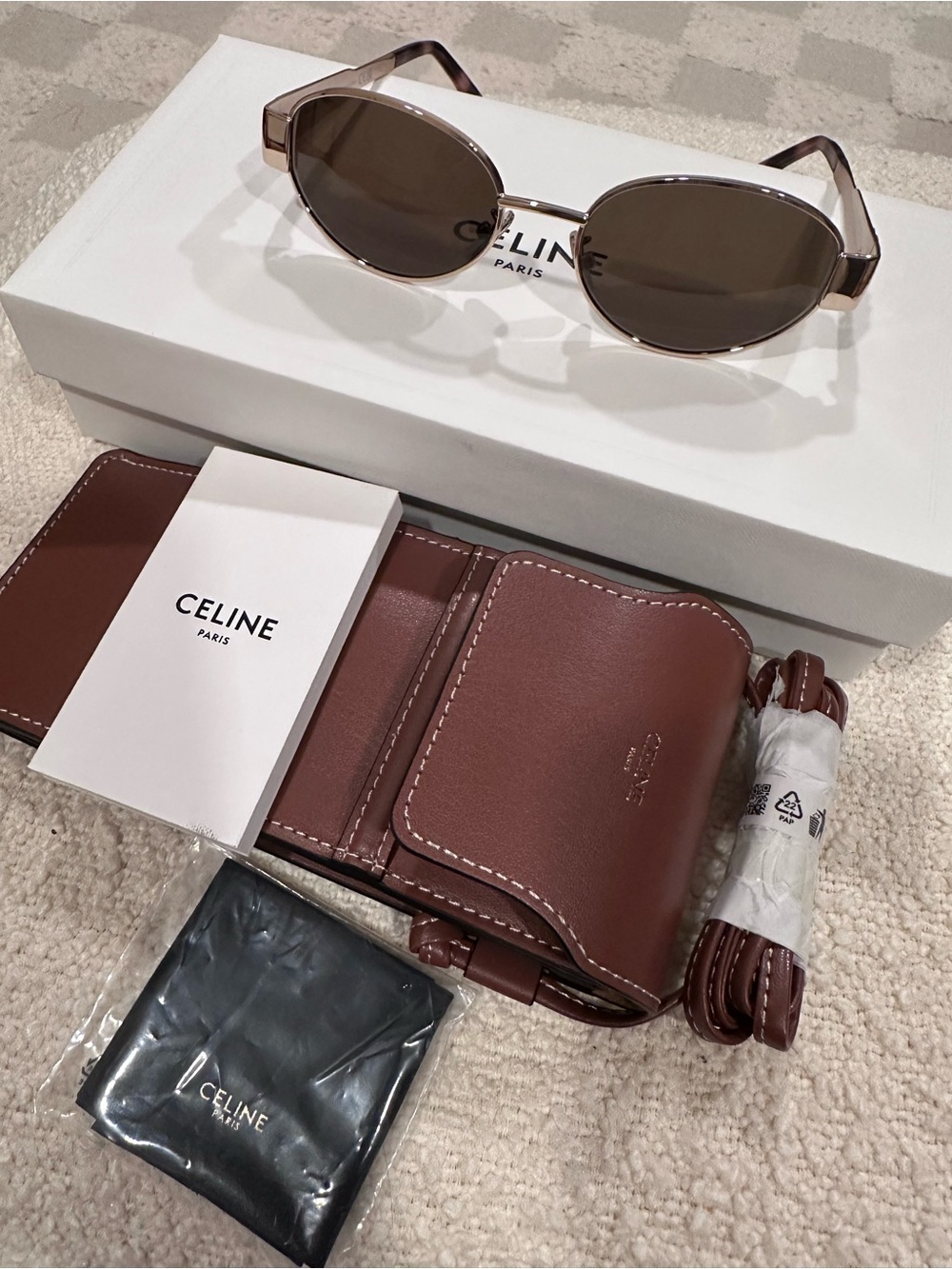 Like NEW- Celine Brown Lens Rose Gold Frame Oval Sunglasses